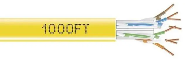 Main image of Black Box EYN872A-PB-1000 GigaTrue 1000-feet Ethernet Bulk Cable - Yellow - 550 MHz - 23 AWG - CAT6 - Unshielded Twisted Pair