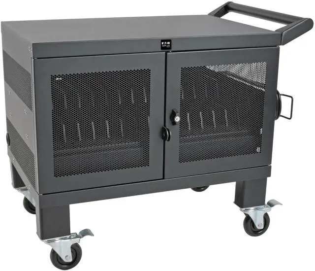 Alt view image 2 of 2 - Tripp Lite CSHANDLEKIT2 Mobile Cart Conversion Kit with Handle Casters and Power Cord Manager for 16 Device AC and USB Charging Stations
