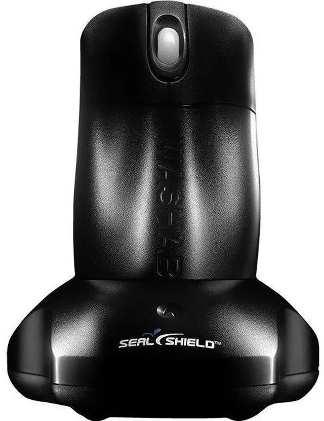Main image of Seal Shield STM042WE 2-button Silver-storm Washable Medical Grade Wireless Mouse - Black - Charging HUB
