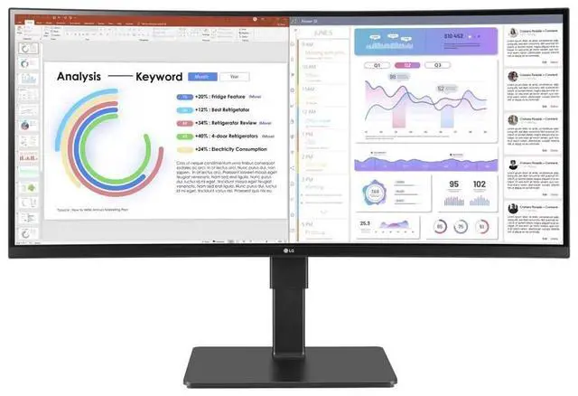 Main image of LG 34BQ77QE-B 34-inch UltraWide IPS 3800R Curved LED Monitor - 3440 x 1440 - 1000:1 - 5ms - 300 nits - Built-in Speakers - USB-C - Black Texture