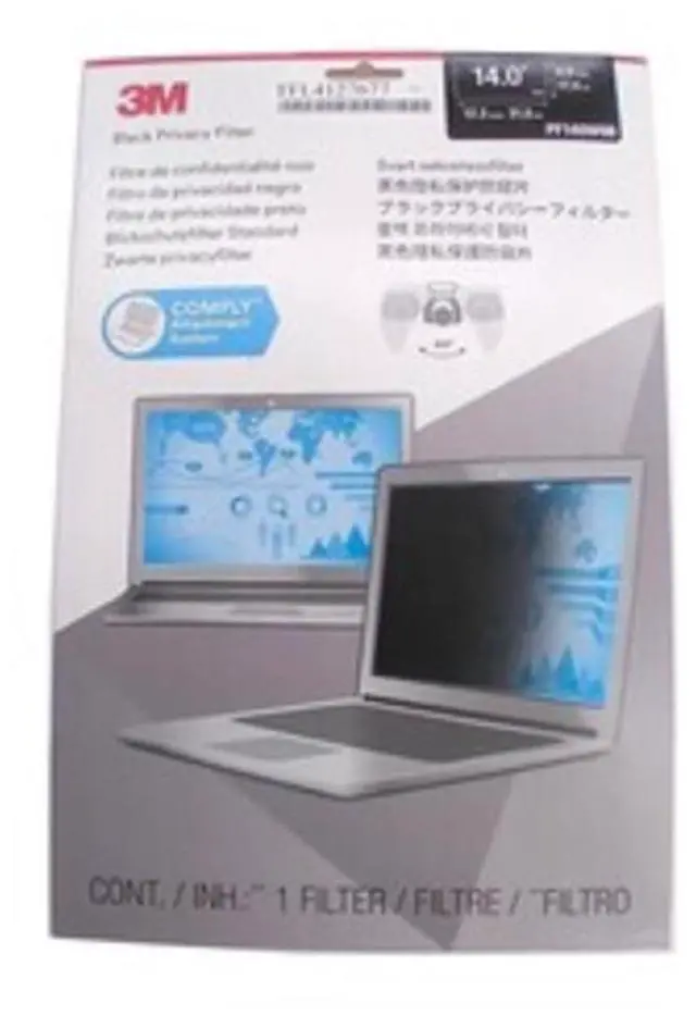 Main image of 3M PF14.0W9B 14-inch Privacy Screen - Black - 16:9 - Anti-glare - Widescreen