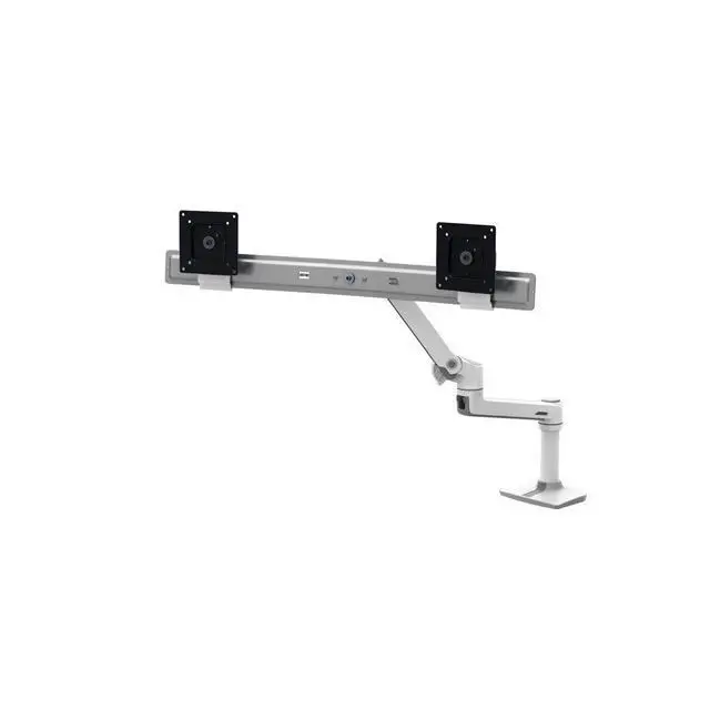 Alt view image 4 of 4 - Ergotron 45-489-216 Lx Desk Dual Direct Arm - Mounting Kit (Handle, Articulating Arm, Desk Clamp Mount, Grommet Mount, 2 Pivots, Mounting Hardware, Hinge, Extension Part) For 2 Lcd Displays - White -