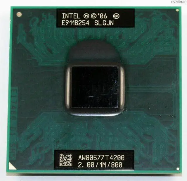 Main image of Intel Pentium T4200 AW80577GG0411MA Processor - Dual Core - 2.0 GHz Base Frequency - 1MB Cache - Socket PGA478 - 35 Watts