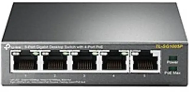 Main image of TP-Link 5-Port Gigabit Desktop Switch with 4-Port PoE - 5 Ports - 2 Layer Supported - Twisted Pair - Desktop