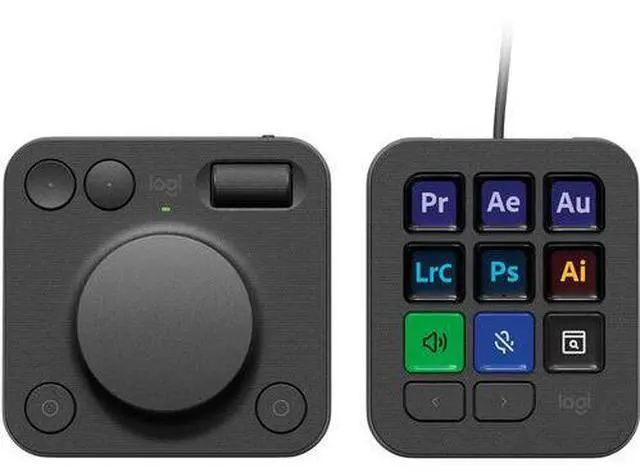 Main image of Logitech MX Creative Console 920-012660 LCD Keypad and Control Dialpad - Graphite - 9 Customizable Button - USB-C - Wired Connectivity - Windows, Mac