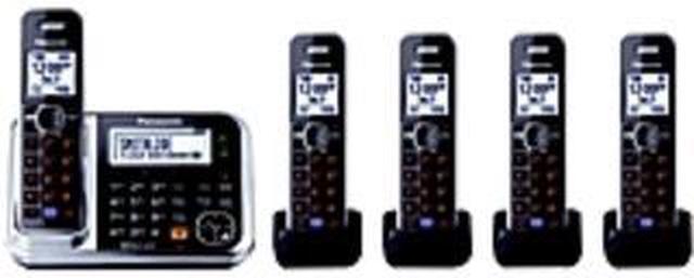 Alt view image 3 of 7 - Panasonic KX-TG7875S 1.9 GHz DECT 6.0 Link to Cell Via Bluetooth Cordless Phone with Integrated Answering Machine and 5 Handsets