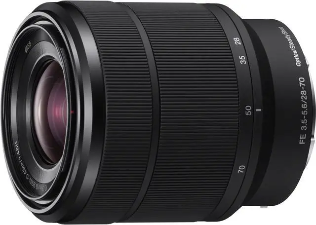 Main image of Sony - 28 mm to 70 mm - f/3.5 - 5.6 - Zoom Lens for Sony E - Designed for Camera - 55 mm Attachment - 0.19x Magnification - 2.5x Optical Zoom - Optical IS - 2.9"Diameter