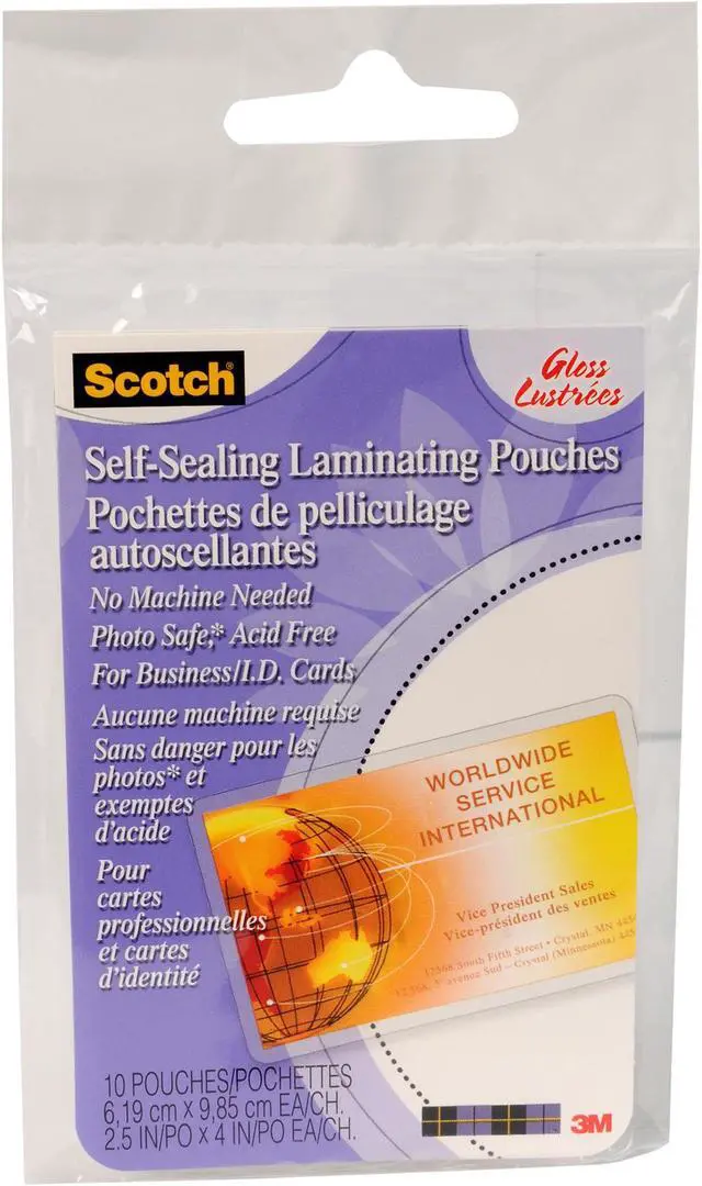 Alt view image 5 of 15 - Scotch PROTECTOR SHEET BIZCRD 10PK LS85110G