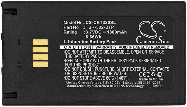 Alt view image 3 of 3 - Battery for Crestron TSR-302-BTP TSR-302 TSR-302 Handheld Touch Screen Remote