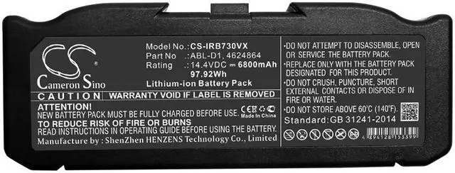 Alt view image 5 of 5 - High Capacity Battery for iRobot ABL-D1 4624864 7150 Roomba 5150 6800mAh 97Wh