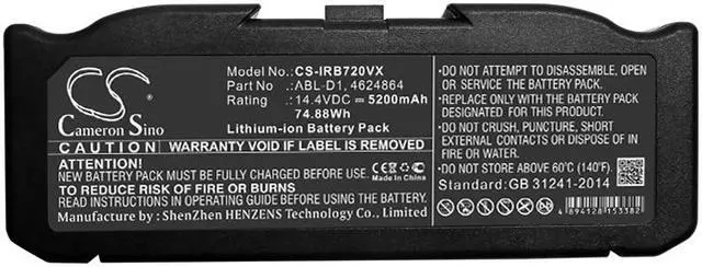 Alt view image 5 of 5 - Vacuum Battery for iRobot 4624864 Roomba I and e series e5 e6 i7 i7+ 52Ah 74Wh