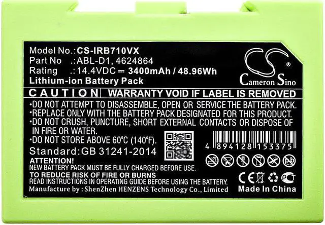 Alt view image 5 of 5 - Battery for iRobot 4624864 Roomba 7150 5150 7550 e5 e5150 e6 e6198 e619820 i7