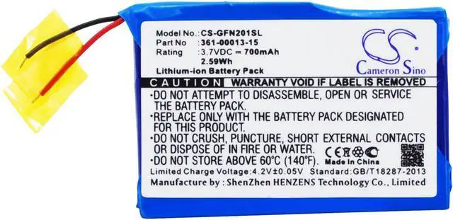 Alt view image 5 of 5 - Battery for Garmin GPS 361-00013-15 Foretrex 101 201 CS-GFN201SL 3.7V 700mAh NEW