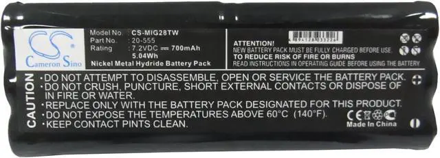 Alt view image 5 of 5 - Two-Way Radio Battery for Midland 20-555 G-28 G-30 CS-MIG28TW Ni-MH 7.2V 700mAh