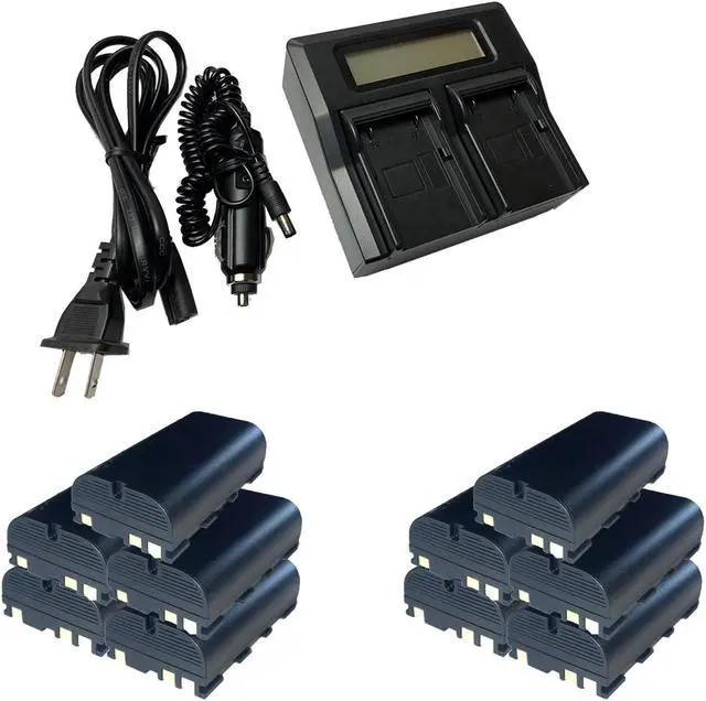 Main image of 10 Batteries + Battery Charger for Leica GEB-211 GEB212 GEB90 ATB221 772806 GS20