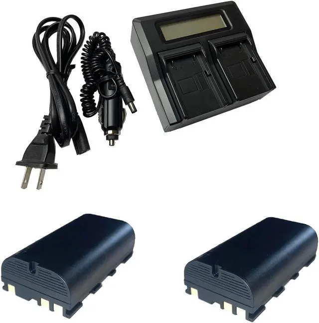 Main image of 2 Batteries + Battery Charger for Leica GEB-221 GEB211 ATB-211 724117 TS11 TS12