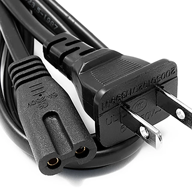Alt view image 2 of 3 - 10 pack of 5' ft AC Power Cord 2 Two Prong Extension Cable for Xbox Playstation 2 PS2 Sega LCD Monitor