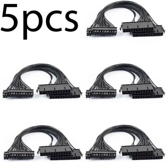 Main image of 5 Pack 24Pin Dual PSU ATX Power supply adapter cable for Ether Mining 30cm QTY 5
