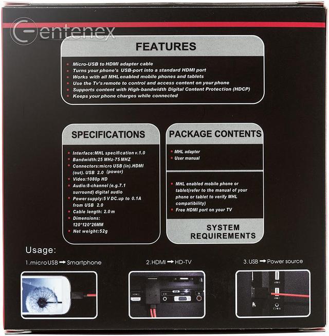 Adaptador Cable Mhl Micro Usb A Hdmi Samsung S4 S5 S6 Note - U$S 5,99