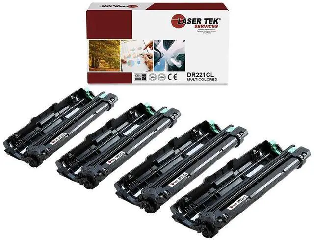 Main image of Laser Tek Services Compatible Drum Unit Replacement for Brother DR-221 DR221 Works with Brother HL2030, HL2040, IntelliFax 2820 2910 2920, MFC7420 Printers (Multicolored, 4 Pack)