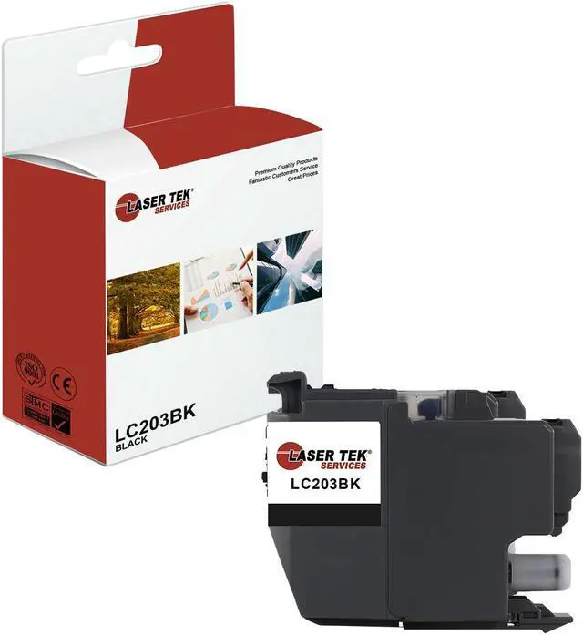Main image of Laser Tek Services Compatible Ink Cartridge Replacement for Brother LC-203 LC203BK Works with Brother MFCJ480DW J485DW Printers (Black, 1 Pack) - 550 Pages