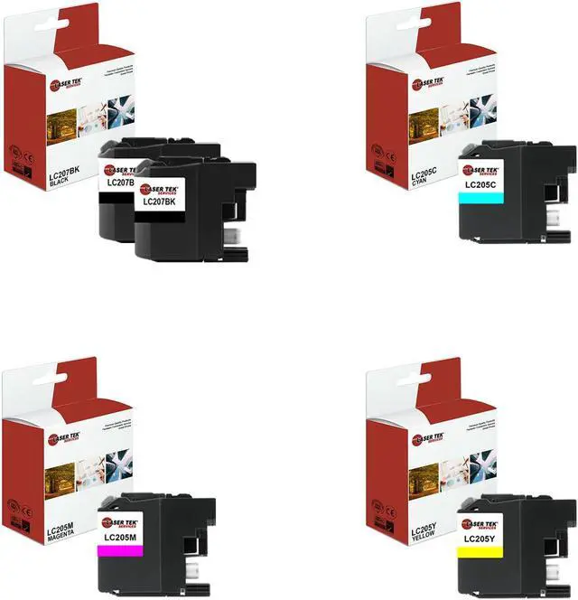 Main image of Laser Tek Services Compatible High Yield Ink Cartridge Replacement for Brother LC-207 LC207BK Works with Brother MFCJ4320DW J4420DW Printers (Black, Cyan, Magenta, Yellow, 5 Pack)