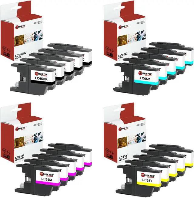 Main image of Laser Tek Services Compatible Ink Cartridge Replacement for Brother LC-65 LC65BK LC65C LC65M LC65Y Works with Brother MFC5890CN 5895CW Printers (Black, Cyan, Magenta, Yellow, 20 Pack)