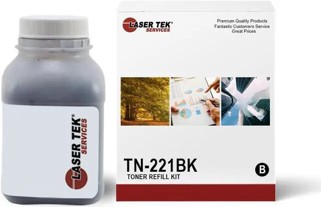Main image of Laser Tek Services Compatible Toner Refill Kit Replacement for Brother TN221 TN-221BK Works with Brother HL-3140CW 3170CDW, MFC-9130CW Printers (Black, 1 Pack) - 2,500 Pages