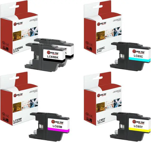 Alt view image 2 of 5 - Laser Tek Services ® Black and Color Ink Cartridges for the Brother LC-65BK LC-65C LC-65M LC-65Y (2BK, 1C, 1M, 1Y)