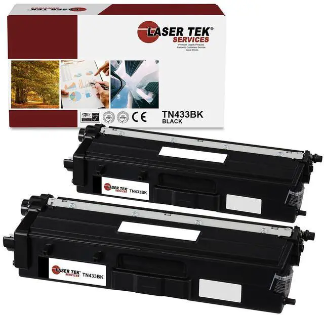 Main image of Laser Tek Services Compatible Toner Cartridge Replacement for Brother TN-433 TN433BK Works with Brother HLL8260CDW L8360CDW, MFCL8610CDW Printers (Black, 2 Pack) - 4,500 Pages