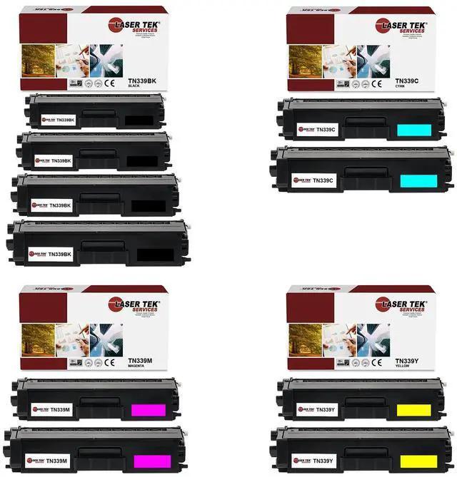 Main image of Laser Tek Services Compatible Extra High Yield Toner Cartridge Replacement for Brother TN-339 Works with Brother HLL9200CDW L9200CDWT, MFCL9550CDWT Printers (Black, Cyan, Magenta, Yellow, 10 Pack)