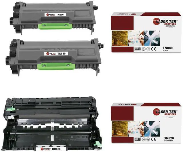 Main image of Laser Tek Services Compatible Toner Cartridge and Drum Unit Replacement for Brother TN-880 DR-820 Works with Brother HLL6200DW L6200DWT, MFCL6700DW Printers (2 TN880, 1 DR820) - 3 Pack