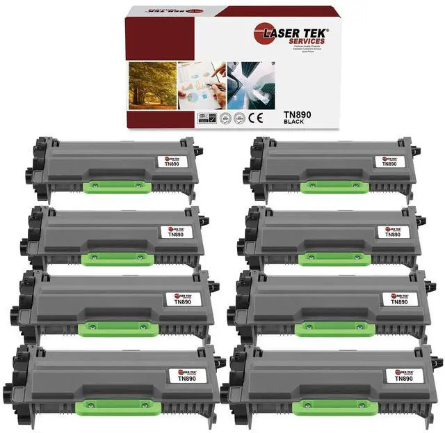 Main image of Laser Tek Services Compatible Extra High Yield Toner Cartridge Replacement for Brother TN-890 Works with Brother HL-L6400DW L6400DWT, MFC-L6900DW Printers (Black, 8 Pack) - 15,000 Pages