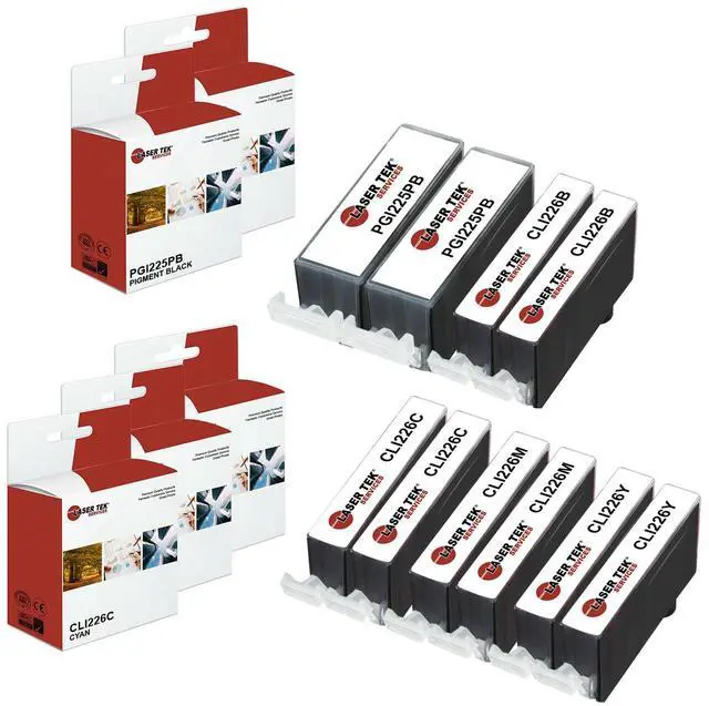 Main image of Laser Tek Services® 10 Pack of Canon compatible PGI-225 and CLI-226 inks. (2BK,2k,2C,2M,2Y)