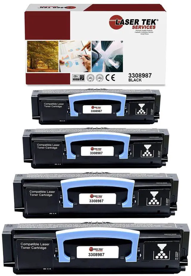 Main image of Laser Tek Services Compatible Toner Cartridge Replacement for Dell 3335 3308987 Works with Dell 3333 3333DN 3335 3335DN Printers (Black, 4 Pack) - 14,000 Pages