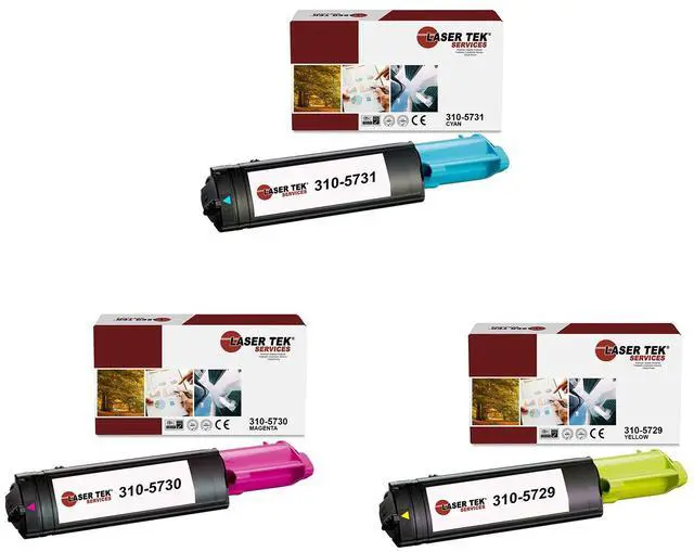 Main image of Laser Tek Services Compatible Toner Cartridge Replacement for Dell 310-5731 310-5730 310-5729 Works with Dell Color Laser 3000 3000cn 3100 3100cn Printers (Cyan, Magenta, Yellow, 3 Pack)