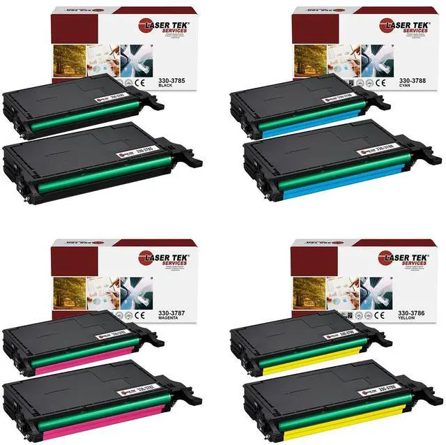 Main image of Laser Tek Services Compatible Toner Cartridge Replacement for Dell 2145 330-3785 330-3788 330-3787 330-3786 Works with Dell Color Laser 2145CN Printers (Black, Cyan, Magenta, Yellow, 8 Pack)