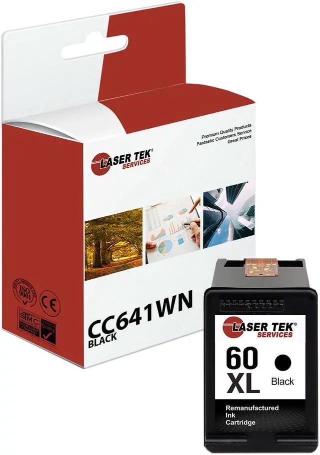 Main image of Laser Tek Services Compatible Ink Cartridge Replacement for HP 60XL Works with HP Deskjet D1660 D1663 D2530 D2545 D2560 Printers (Black, 1 Pack) - 660 Pages