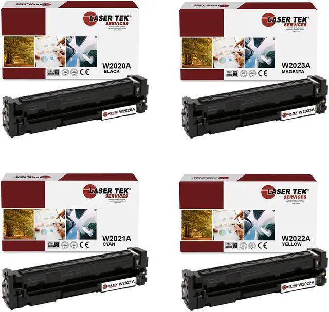 Main image of Laser Tek Services Compatible Toner Cartridge Replacement for HP 414A W2020A W2021A W2022A W2023A Works with HP Color LaserJet Pro M454, MFP M479 Printers (Black, Cyan, Magenta, Yellow, 4 Pack)