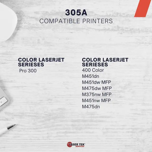 Alt view image 2 of 5 - Laser Tek Services Compatible Toner Cartridge Replacement for HP 305A CE410A Works with HP Laserjet Pro M451dn M451dw M451nw M475dn Printers (Black, 2 Pack) - 2,200 Pages