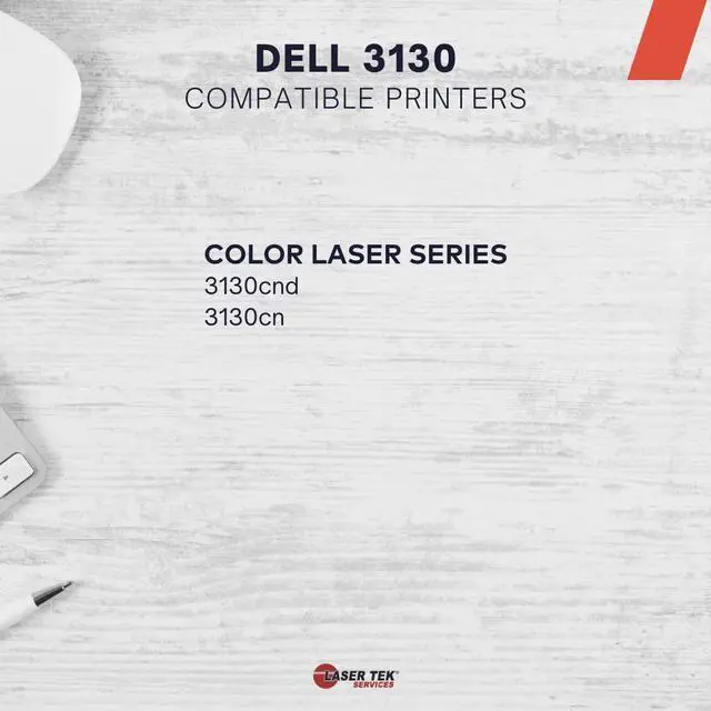 Alt view image 2 of 5 - Laser Tek Services Compatible Toner Cartridge Replacement for Dell 3130 330-1198 Works with Dell 3130 3130CN 3130CND Printers (Black, 2 Pack) - 9,000 Pages