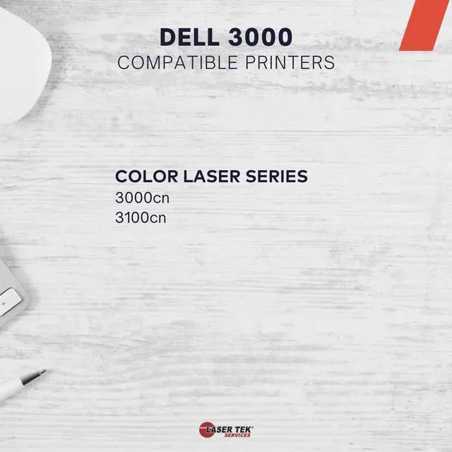 Alt view image 2 of 5 - Laser Tek Services Compatible Toner Cartridge Replacement for Dell 310-5731 310-5730 310-5729 Works with Dell Color Laser 3000 3000cn 3100 3100cn Printers (Cyan, Magenta, Yellow, 3 Pack)