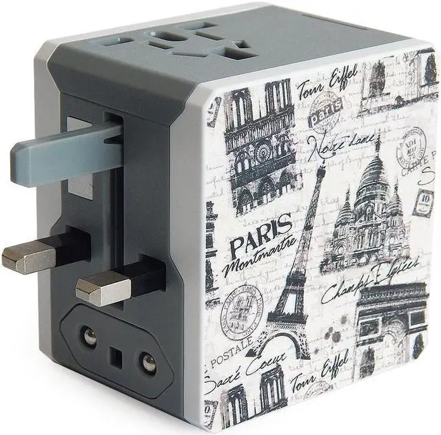 Main image of Retro Series Worldwide Travel Power Adapter with 2 USB ports 5V / 2.1A - Paris Edition Model A7-RetroPar