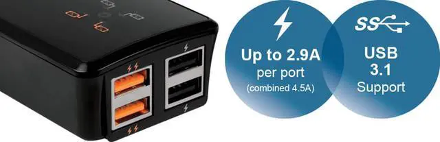 Alt view image 2 of 7 - Arctic Home Charger 4500 4 port USB charger Model APWCH-AC030-GBA01