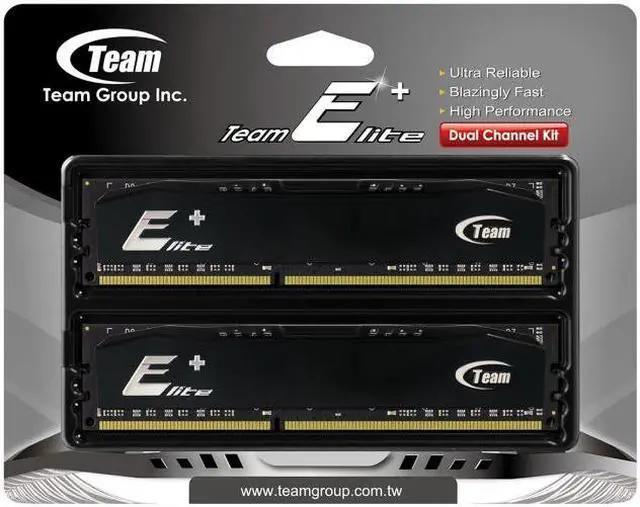 Alt view image 3 of 3 - Team 2GB Elite Plus Black DDR2 PC2-6400 800MHz 6-6-6-18 Dual Channel kit Model TPKD22G800HC6DC01