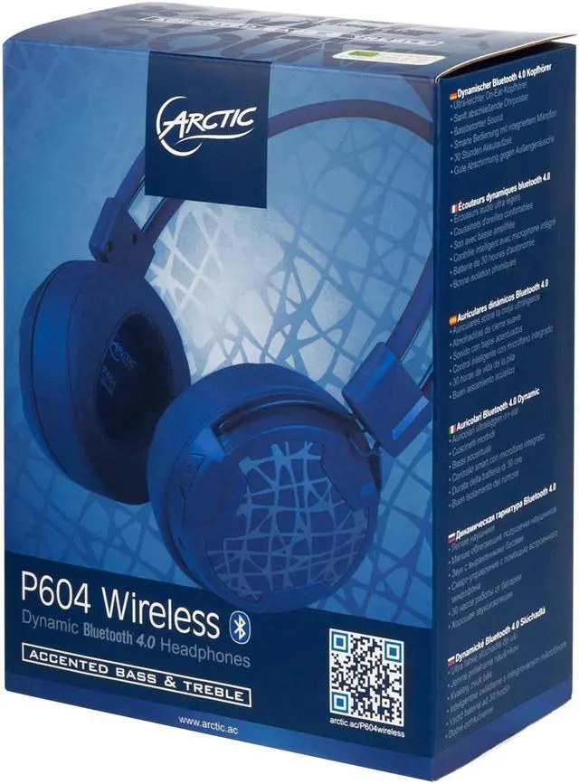 Alt view image 7 of 7 - ARCTIC P604 Wireless , Dynamic Bluetooth 4.0 Headphones, On-Ear Design with Smart Control and Integrated Microphone, 30 Hours Battery Life Color Blue Model ASHPH00016A
