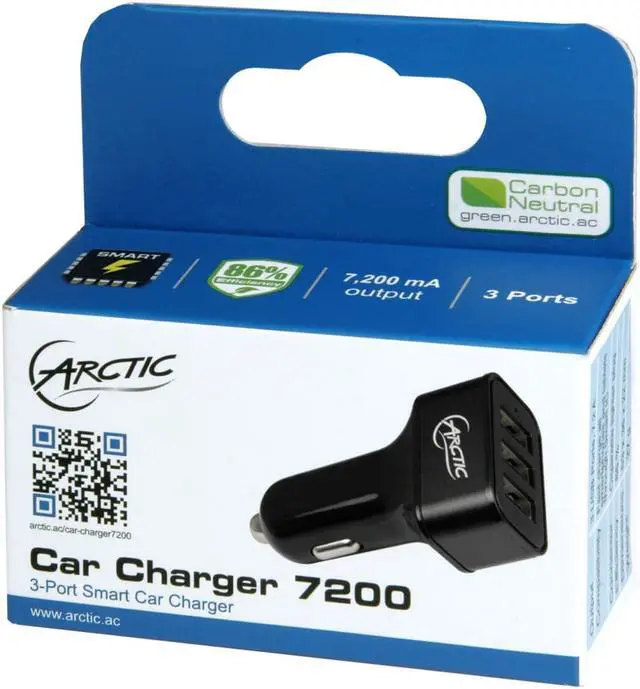 Alt view image 6 of 7 - ARCTIC Car Charger 7200 - 3-Port UBS Fast Charger for Cars - Smart Cigarette Charger for for Apple iPhone 5/5S/5C, iPad, iPod, Samsung Galaxy S6/S5/S4/S3, Tab 3, Note 3/2, Google Nexus 7 and More