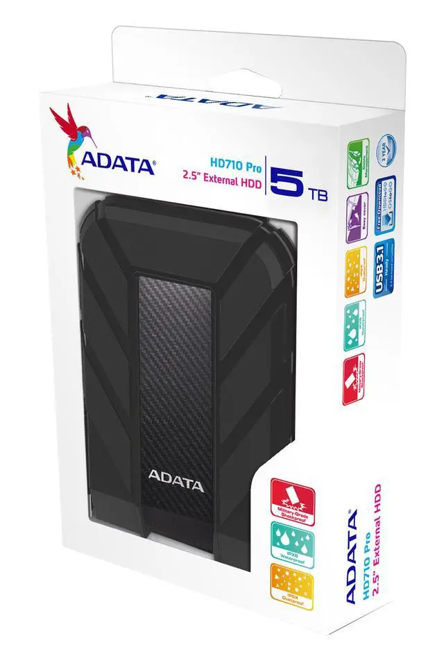 Alt view image 4 of 15 - 5TB AData HD710 Pro USB3.1 2.5-inch Portable Hard Drive (Black)