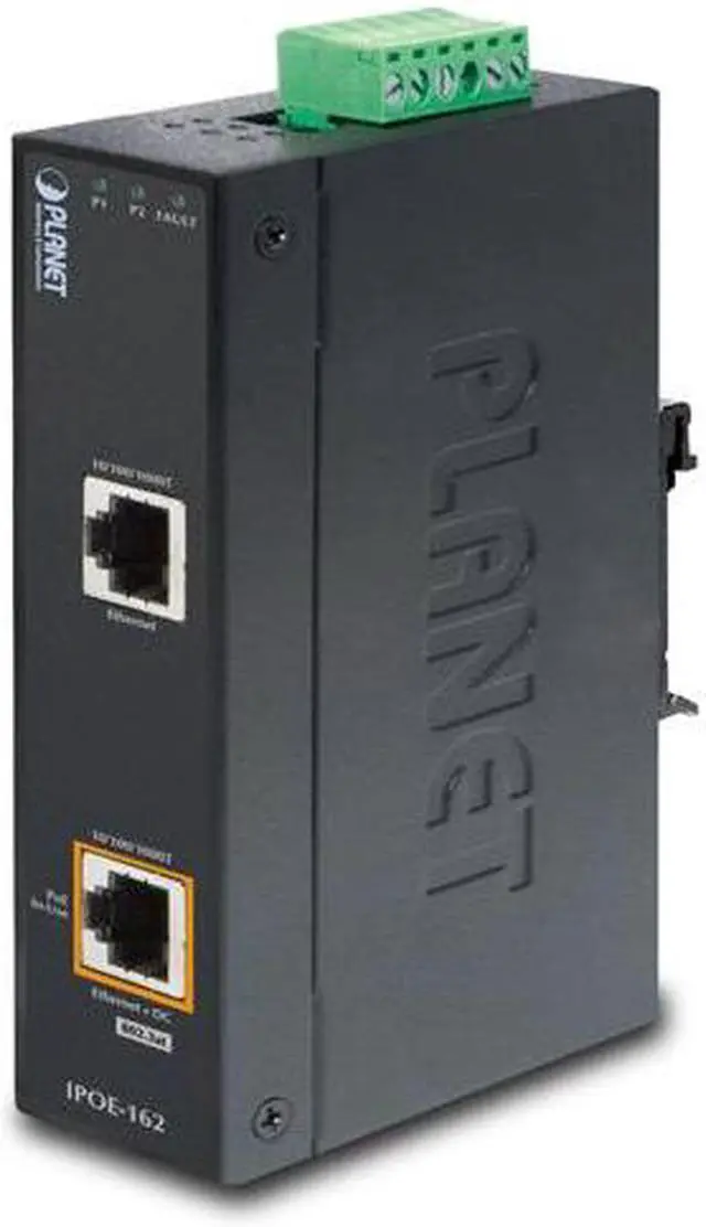 Main image of PLANET IPOE-162 Industrial IEEE 802.3at Gigabit High Power over Ethernet Injector (Mid-Span)
