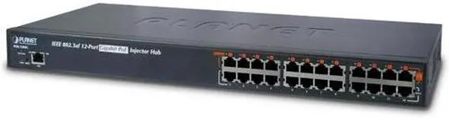 Main image of PLANET POE-1200G 12-Port Gigabit IEEE 802.3af Power over Ethernet Injector Hub